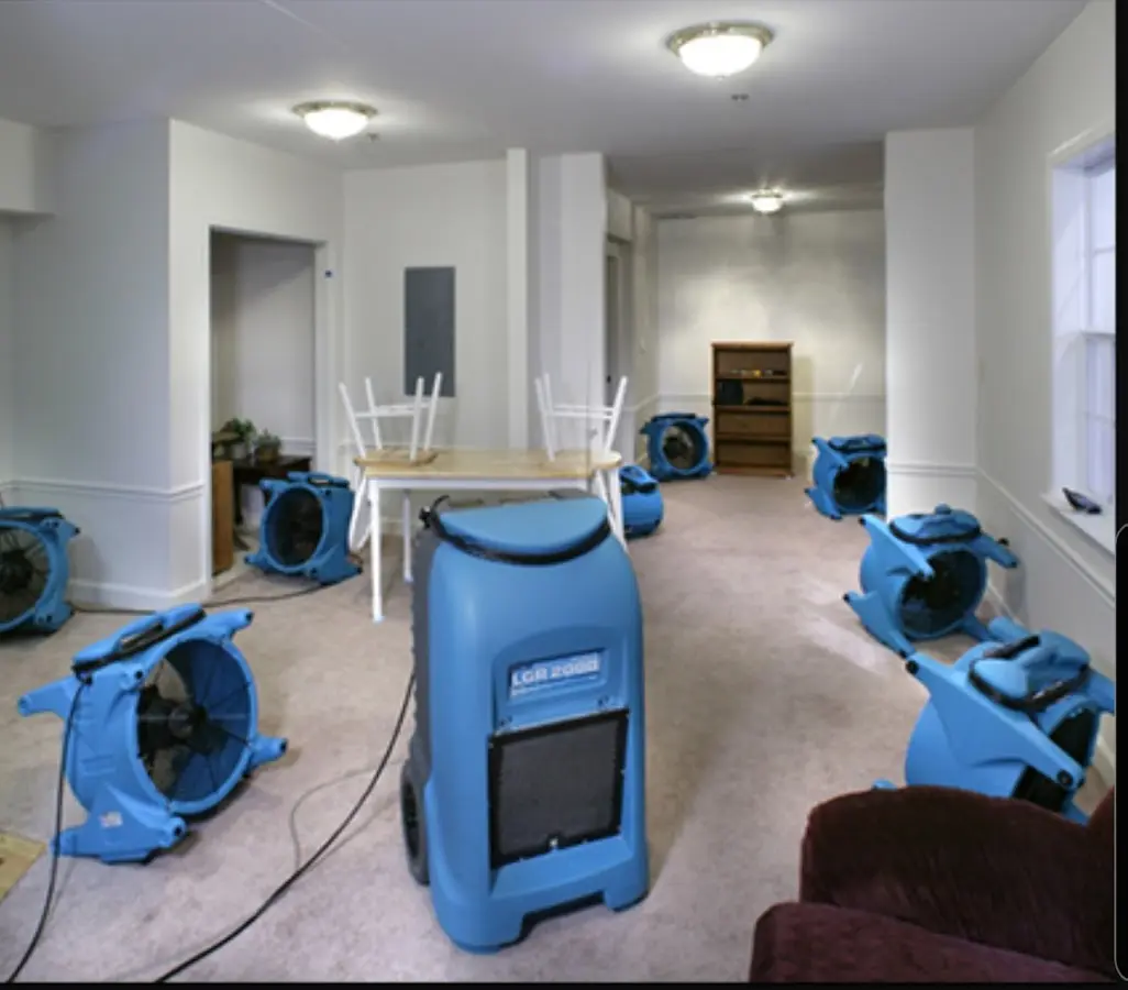 Air movers and dehumidifier setup for Water Extraction & Removal in St. Augustine Shores