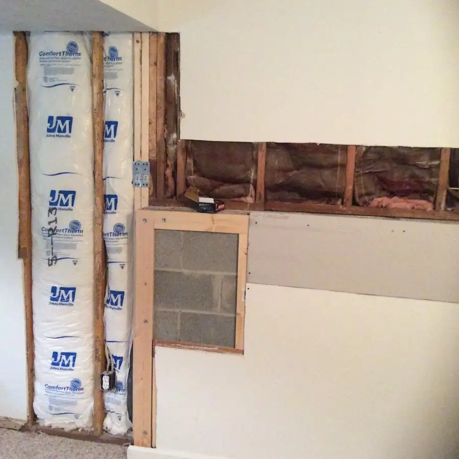 Wall insulation replacement during Basement Flood Cleanup in St. Augustine Shores